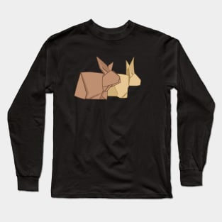 Mom and Dad Bunny Origami Left _ Bunniesmee Long Sleeve T-Shirt